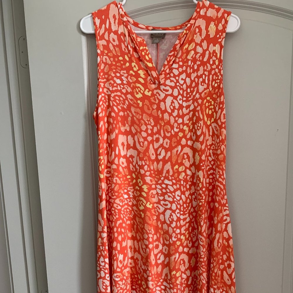 Chico's coral animal print dress Size 1 (10-12)